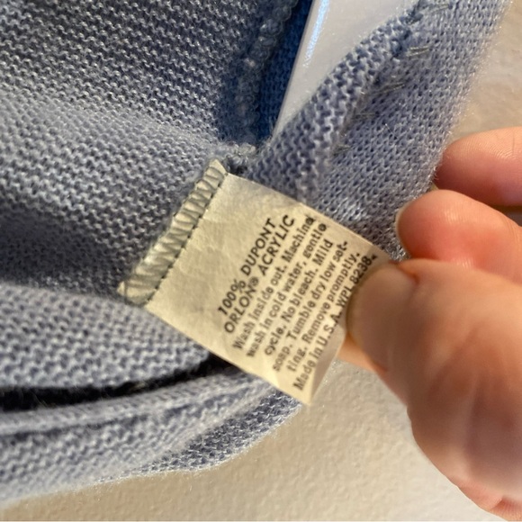 Vintage Jeff Links 100% Dupont Orlon Cardigan Sweater Blue Large Mr Rogers - Picture 3 of 6